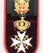 Europa. Vatikan: Malteser Ritterorden, Halskreuz der Komture, Professritter, Justizritter und Ehrenritter, im Etui.