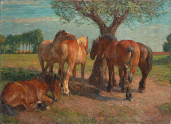 PAUL, Ernst: Pferde im Sonnenschein. - photo 1