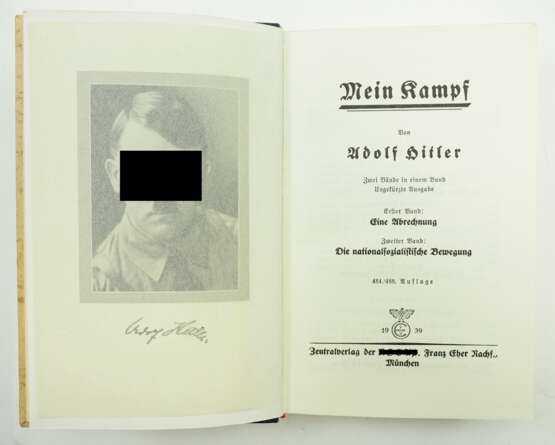 Hitler, Adolf: Mein Kampf - Hochzeitsausgabe Esslingen am Neckar. - Foto 3