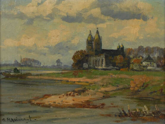 RHEINERT, Adolf: Landschaft mit Dom. - photo 1