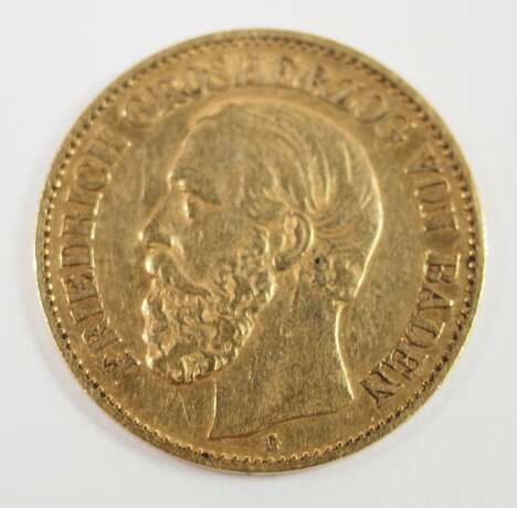 Baden: 10 Mark, Friedrich I., 1876 - GOLD. - Foto 1