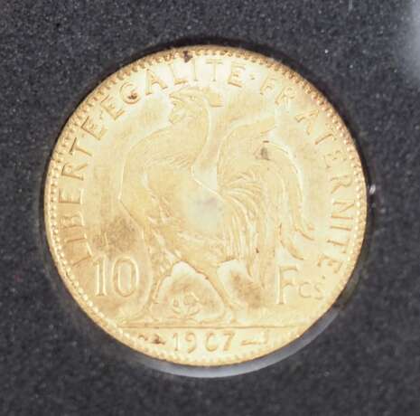 Frankreich: 10 Francs, 1907 - GOLD. - Foto 3