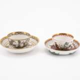 Meissen u.a. Kleine Teekanne, zwei Koppchen & Untertassen mit überdekorierten Dekoren - Foto 2