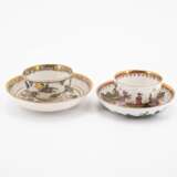 Meissen u.a. Kleine Teekanne, zwei Koppchen & Untertassen mit überdekorierten Dekoren - Foto 3