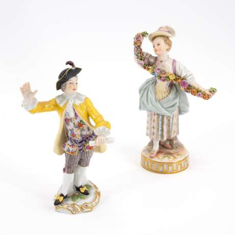 Meissen. Dirigent aus der 'Galanten Kapelle' und galante Dame mit Blumengirlande - photo 1