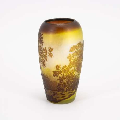 Cristallerie Saint Louis. Ovoide Vase mit Auenlandschaft - Foto 2