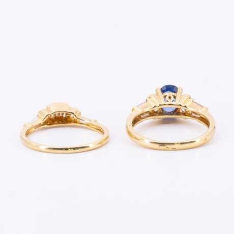 . Zwei Ringe: Diamant-Ring und Saphir-Diamant-Ring - photo 4