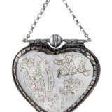 Seltenes Krebsaugen-Amulett in Herzform. Süddeutsch, 17. Jahrhundert - Foto 1