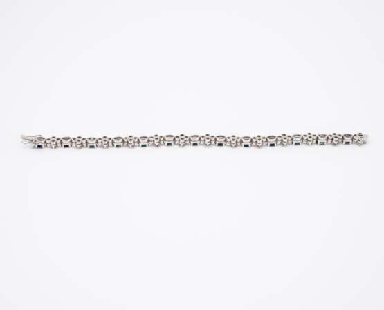 . Saphir-Diamant-Set: Collier, Armband und Ohrstecker - фото 6