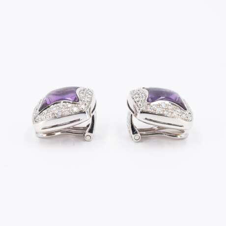 . Amethyst-Diamant-Ohrclips - photo 3