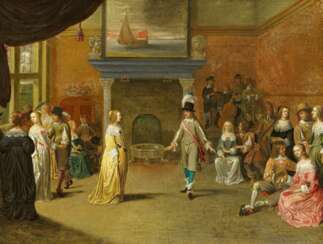 Hieronymus Janssens. Ceremonial Dance Company in Palace Interior