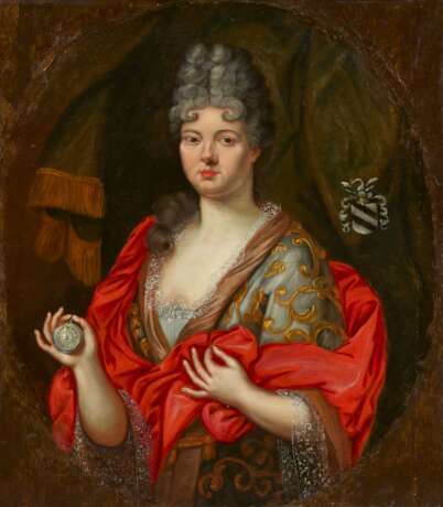 Dutch School. Porträt von Agnes von Weers mit einer Taschenuhr in der rechten Hand - фото 1