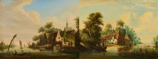 Franz Edmund Weirotter. Zwei Gemälde: Am Fluss - Foto 1