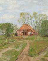 Walter Bertelsmann. Weite Landschaft mit norddeutschem Gehöft
