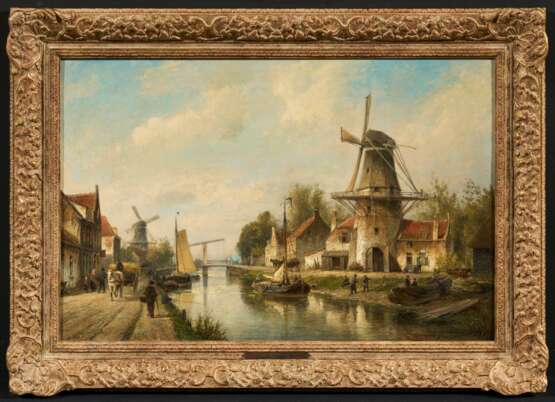 Cornelis Christaan Dommelshuizen. Windmühlen an einer holländischen Gracht - фото 2