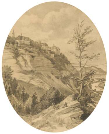 Carl Maria Nicolaus Hummel. Sächsische Landschaft an der Elbe - photo 1