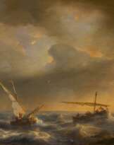 Johan Hendrik Louis Meijer. Heimkehrende Fischerboote im Abendlicht