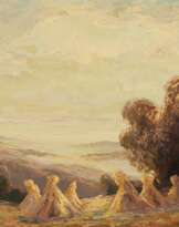 Otto Eduard Pippel. Weite Landschaft mit Korngarben