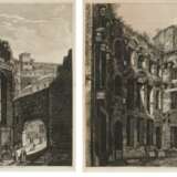 Luigi Rossini. Zwei Kupferstiche mit Ansichten aus Rom: Thermen des Diocletian sowie Marstempel - фото 1