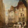 Léonard Saurfelt. Händler und Marktstände in den Straßen einer nordfranzösischen Stadt - Аукционные цены