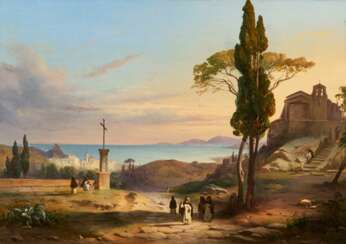 Johann Wilhelm Schirmer. Landschaft mit Kloster im südlichen Italien