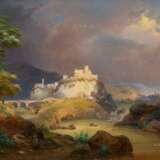 Johann Wilhelm Schirmer. Landschaft mit Burg bei Gewitter-Stimmung - photo 1