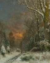 Adolf Gustav Schweitzer. Jagdgesellschaft im Winterwald