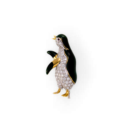 Brosche in Form eines Pinguins. Frankreich, 1960er Jahre - Foto 1