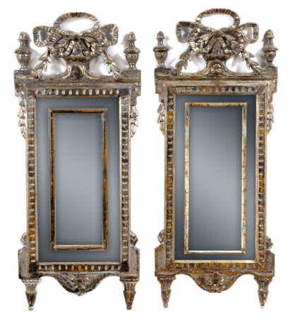 Paar äusserst dekorative Pfeilerspiegel. Louis XVI-Stil, wohl Italien, 19. Jahrhundert - photo 1
