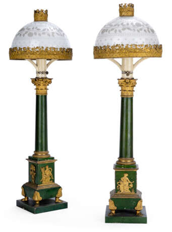 Paar feine Empire-Öllampen. Frankreich, um 1810/20 - фото 1