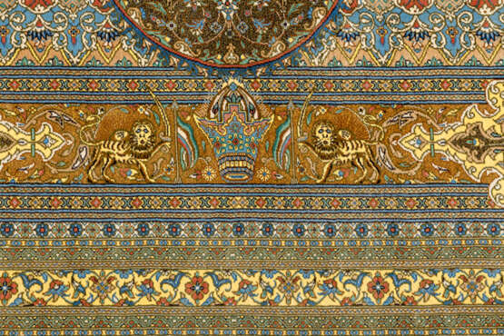 Aussergewöhnlicher Seidenghom, Meistermanufaktur "Jamshidi". Zentralpersien - Foto 3