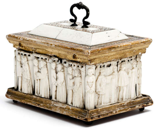 Spätgotische Hochzeitskassette. Norditalien, wohl Werkstatt der Embriachi, 1. Viertel 15. Jahrhundert - photo 2