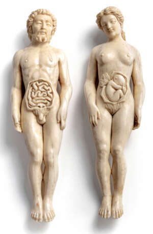 Paar Anatomische Studien-Figuren. Wohl Italien, 2. Hälfte 18. Jahrhundert - Foto 1