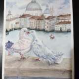 Design Painting “Pigeons”, Paper, Alla prima, Impressionist, Landscape painting, Ukraine, 2019 - photo 2