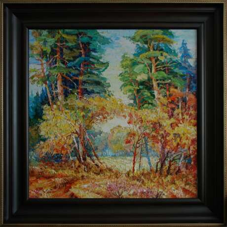 “Golden autumn.” Canvas Oil paint Impressionist Landscape painting 2010 - photo 1