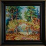 “Golden autumn.” Canvas Oil paint Impressionist Landscape painting 2010 - photo 1