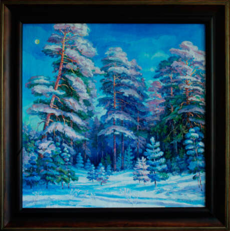 Длинные тени пушистой зимы.2 Canvas Oil paint Realism Landscape painting 2008 - photo 1