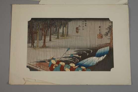 Regen in Tsuchiyama, Utagawa Hiroshige - фото 2