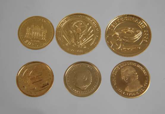 Sechs Goldmünzen 585 - Foto 1