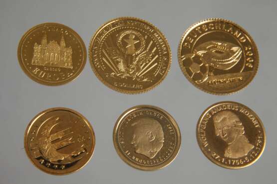 Sechs Goldmünzen 585 - Foto 2