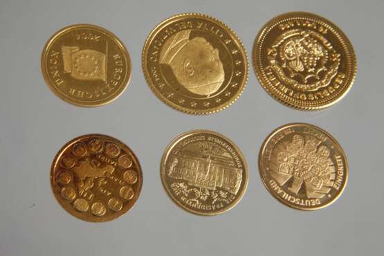 Sechs Goldmünzen 585 - Foto 3