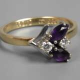 Damenring mit Amethysten und Brillanten - Foto 1