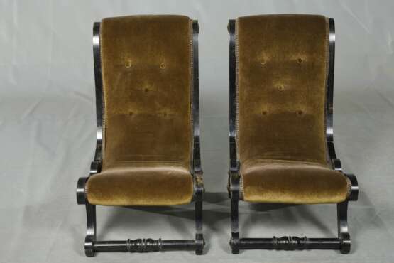 Paar viktorianische Slipper Chairs - photo 2