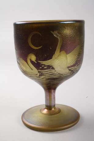 Schmid-Jacquet Pokalglas mit Schwanenmotiven - photo 2