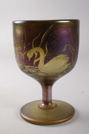 Schmid-Jacquet Pokalglas mit Schwanenmotiven - photo 3