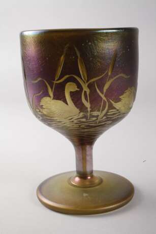 Schmid-Jacquet Pokalglas mit Schwanenmotiven - photo 4