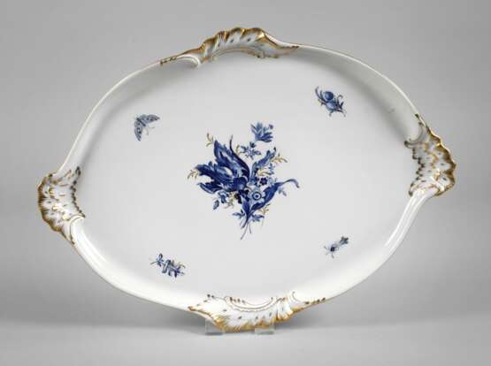 Meissen Tablett "Blaue Blume mit Goldgräsern" - Foto 1