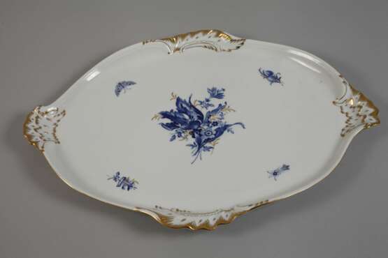 Meissen Tablett "Blaue Blume mit Goldgräsern" - Foto 2