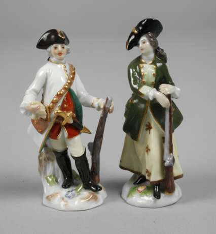 Meissen-Miniaturen "Jäger" und "Jägerin" - Foto 1