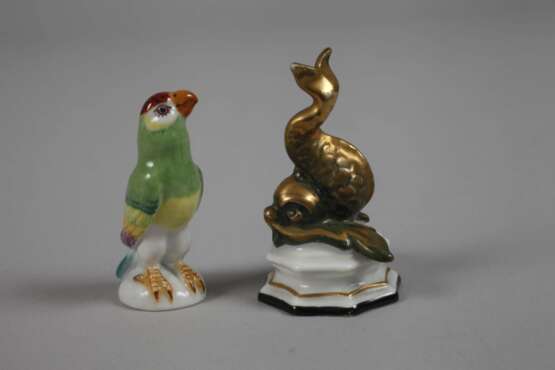 Meissen drei Miniatur-Vögel und Rosenthal Delphin - photo 3